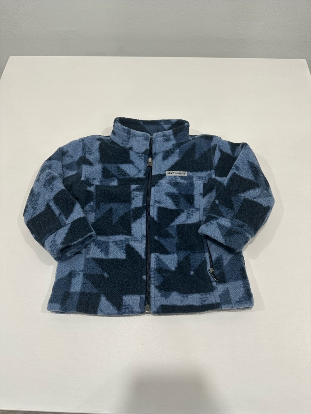 Columbia Toddler Boys Fleece Jacket Blue Geometric Full Zip